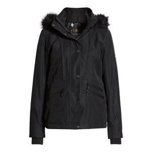 $450 BARBOUR San Carlos Waterproof Jacket coat fur hoodie 10 us 14 uk